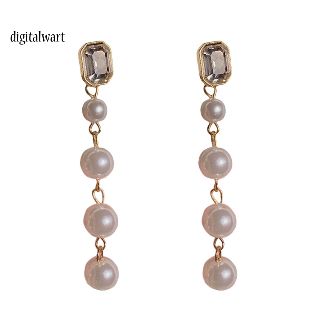 Kỹ Thuật Số| 1 Cặp Bông Tai Hình Đám Mây / Trái Tim Đính Ngọc Trai Giả Thời Trang