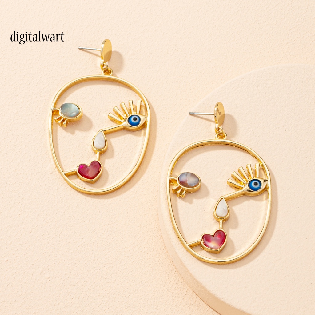 Kỹ Thuật Số| 1 Đôi Bông Tai Xỏ Lỗ Hình Học Nhiều Màu Sắc Thời Trang Dành Cho Nữ