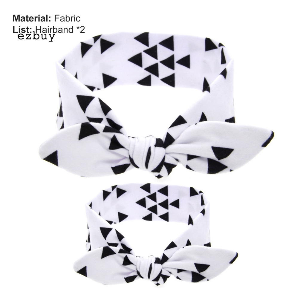 Set 2 Băng Đô Tai Thỏ Bằng Vải Mềm Tinh Tế Cho Mẹ Và Bé Chụp Ảnh