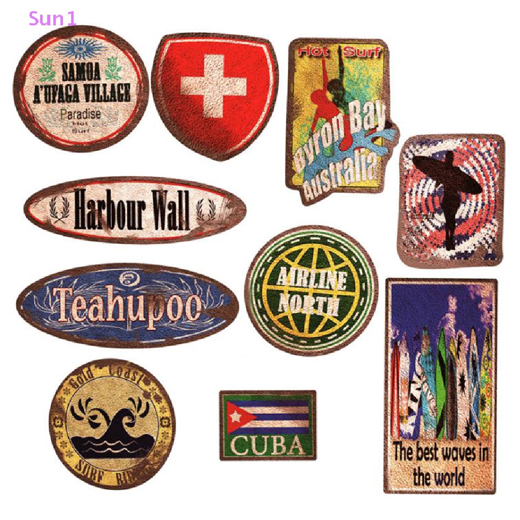 Set 36 Sticker Chống Thấm Nước Phong Cách Retro Dùng Để Trang Trí Ván Trượt