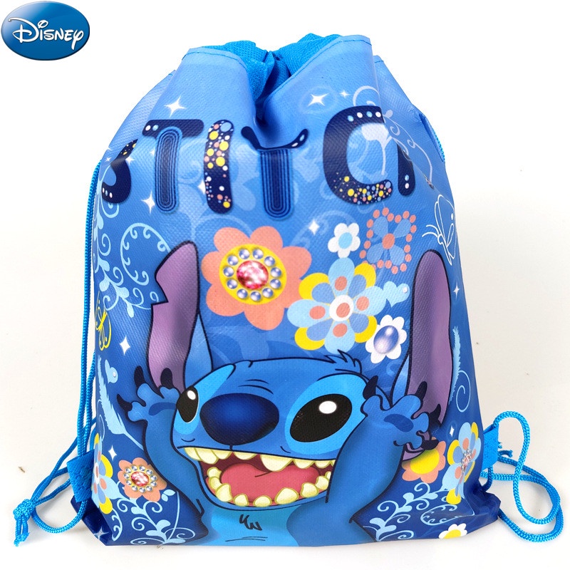 Nhân Vật Hoạt Hình Anime Lilo Disney Xinh Xắn&amp;Túi Dây Rút Chất Liệu Vải Không Dệt Hình Stitch Dễ Thương Dùng Để Trang Trí