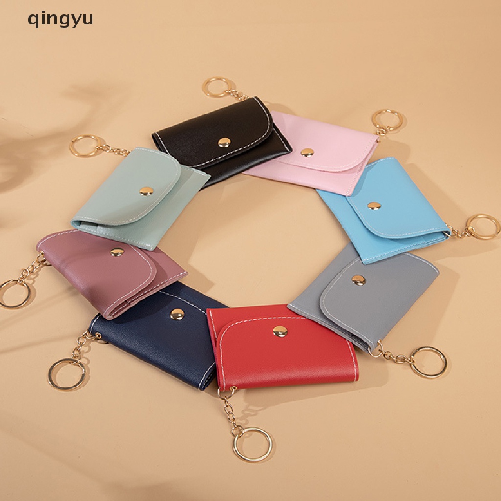 Ví Da PU Siêu Mỏng Nhỏ Xinh Đựng Tiền Xu Có Khóa Cài Cho Nữ