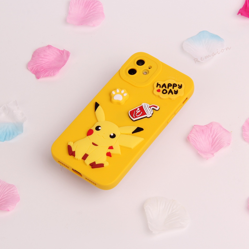 Hoạt Hình Ốp Điện Thoại Silicon Mềm Hình Pikachu 3D Cho iPhone 11 12 13 14 Pro MAX + Mini X XR XS MAX 6 S 7 8 + SE 2020 11Pro 12pro 13Pro