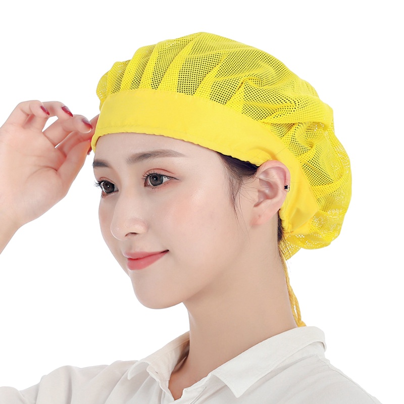 Mũ Đầu Bếp Phối Lưới Thoáng Khí Tái Sử Dụng Được