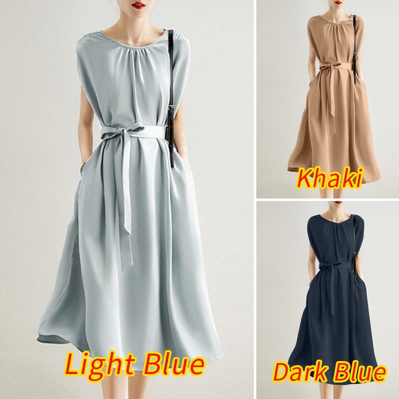 Zanzea Bộ Áo Liền Quần Ngắn Tay Vải Satin Có Túi Thời Trang Nữ Tính