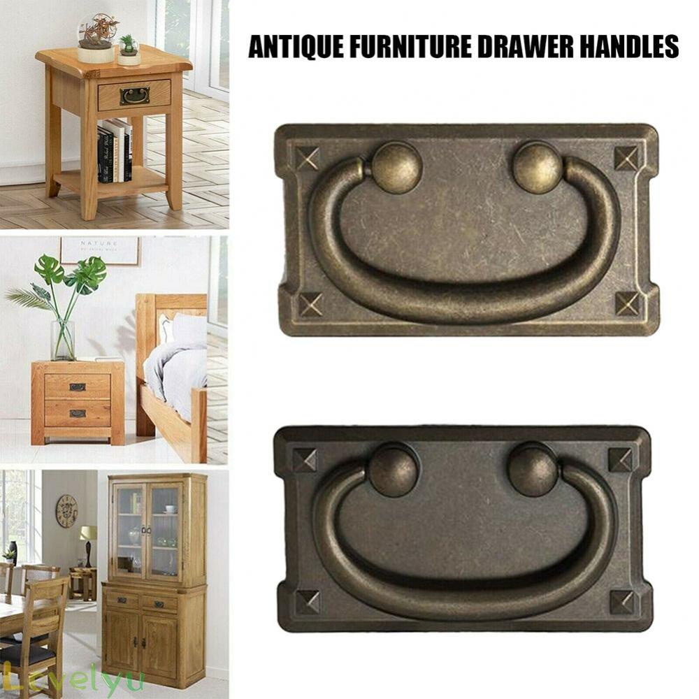 ⭐2023 ⭐2PCS Square Handle Antique Furniture Hardware Classical Ring Drawer Handle