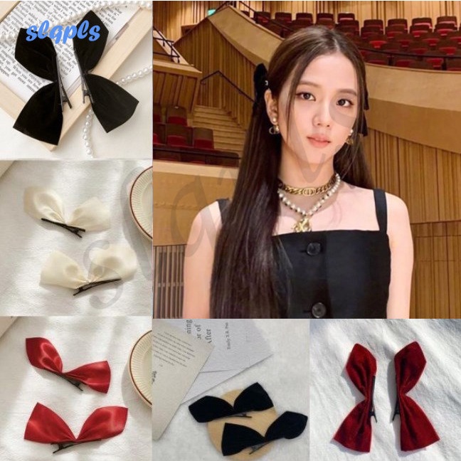 1 Cặp Kẹp Tóc Nơ Lụa Thời Trang Hàn Quốc Cho Nữ