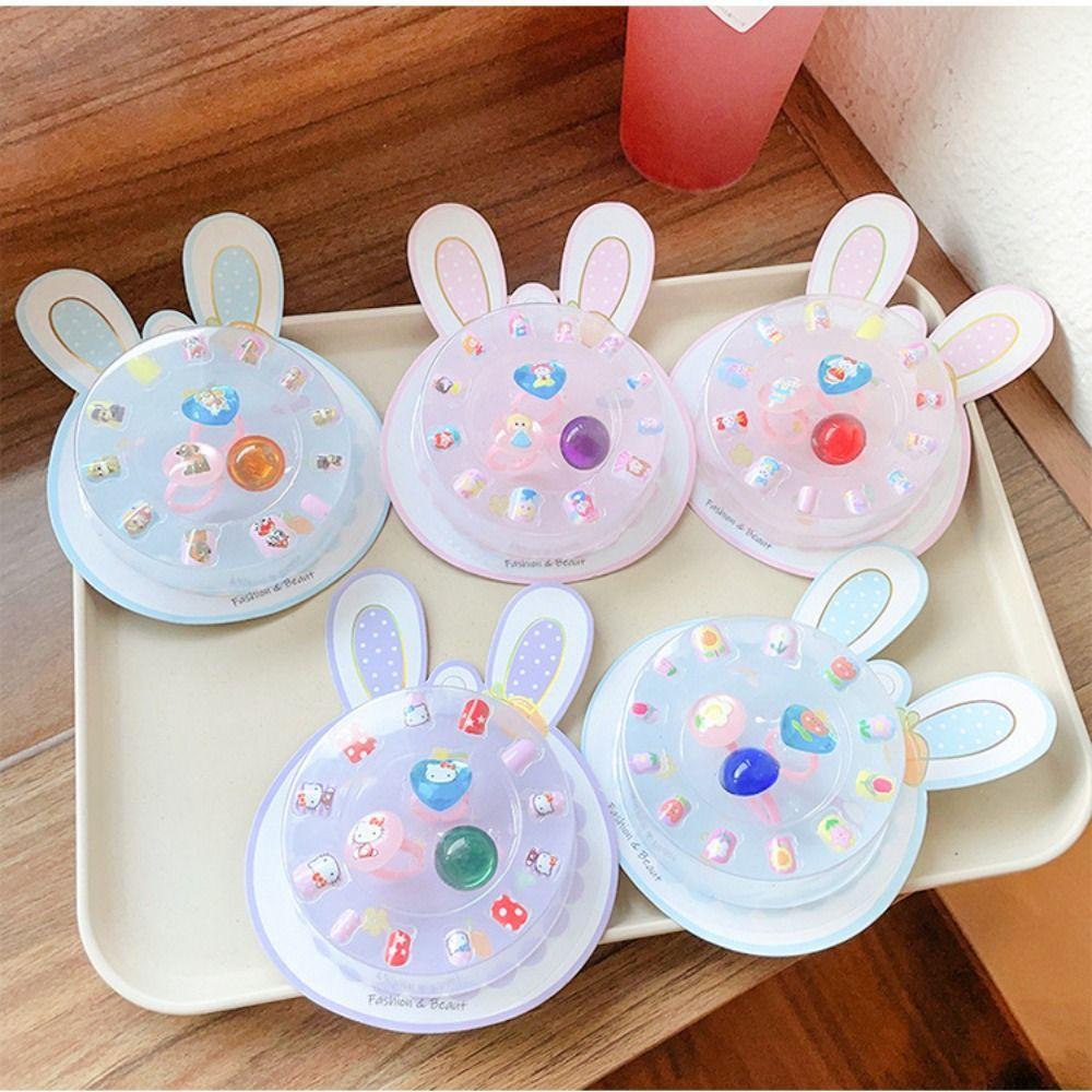 Bộ Móng Tay Giả Hình Thỏ Hoạt Hình Có Thể Tháo Rời Cho Bé Gái