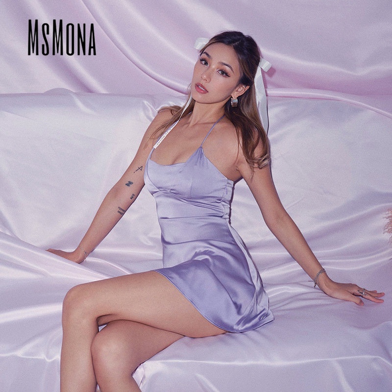 Đầm Hai Dây Cổ Vuông Màu Trơn Thời Trang 2023 Quyến Rũ Cho Nữ