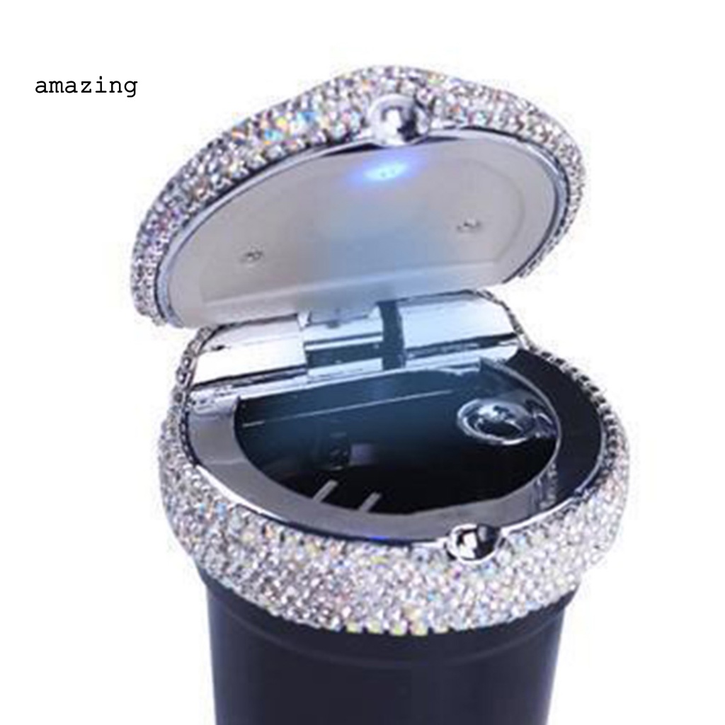 Thùng Đựng Rác Có Nắp Chống Rò Rỉ Đính Đá Trang Trí Nội Thất Xe Hơi