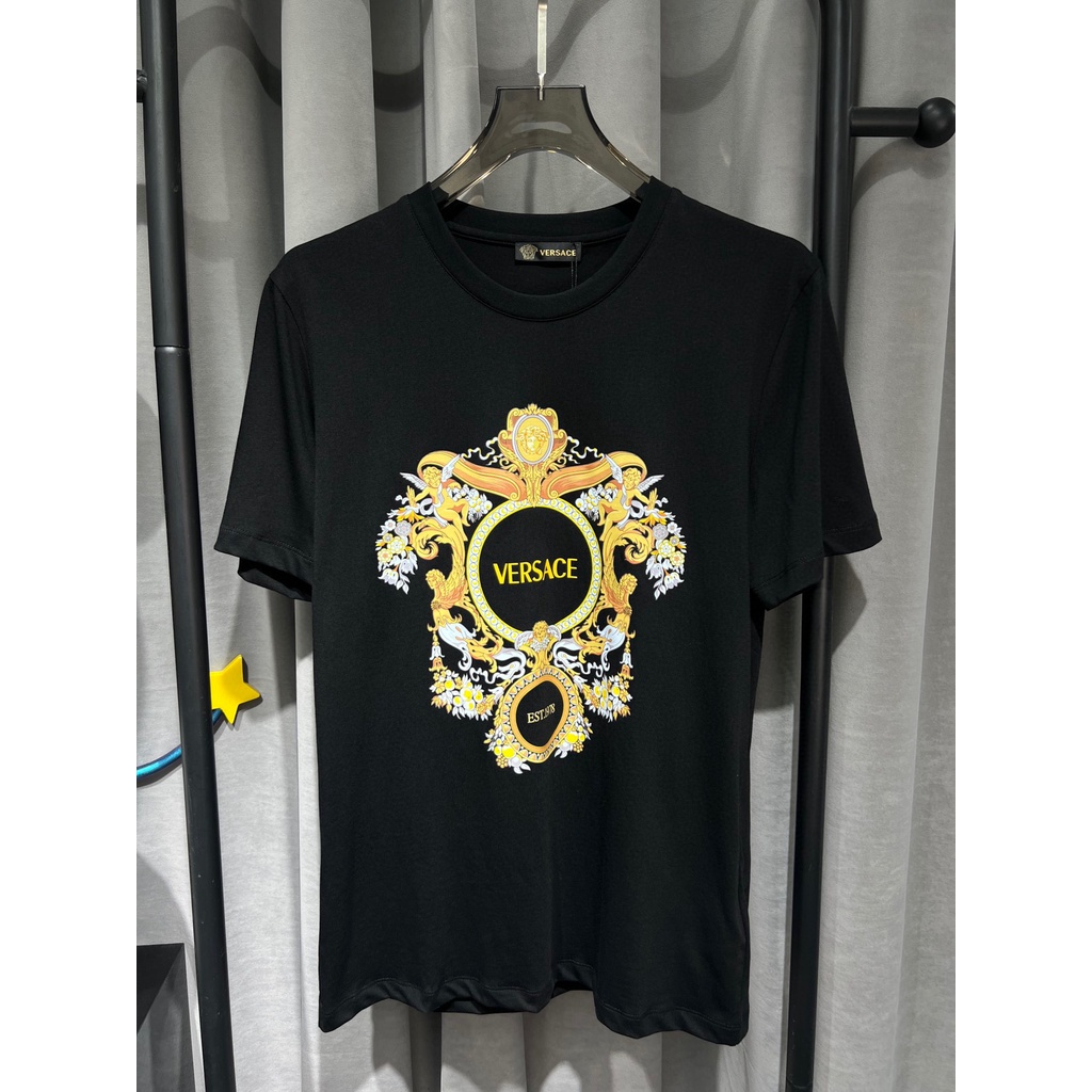Versace Áo Thun cotton Ngắn Tay In Họa Tiết Cá Tính Dành Cho Nam / Size S-4XL