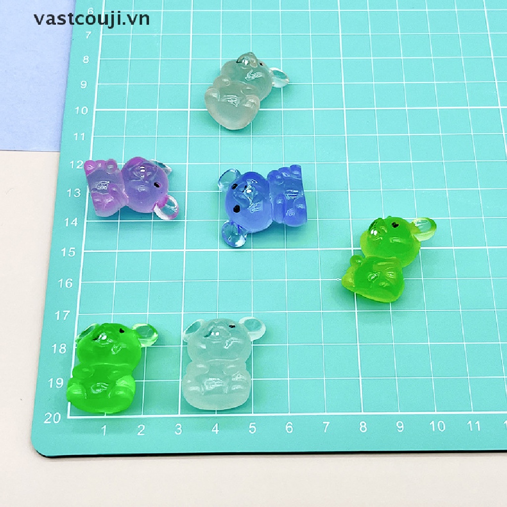 Set 2 Chú Chuột Phản Quang Mini Bằng Nhựa Resin Dễ Thương Dùng Trang Trí