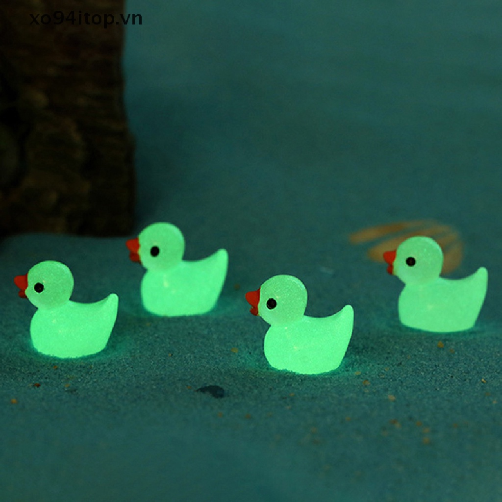 Set 5 Chú Vịt Mini Bằng Nhựa Phát Quang Dùng Để Trang Trí
