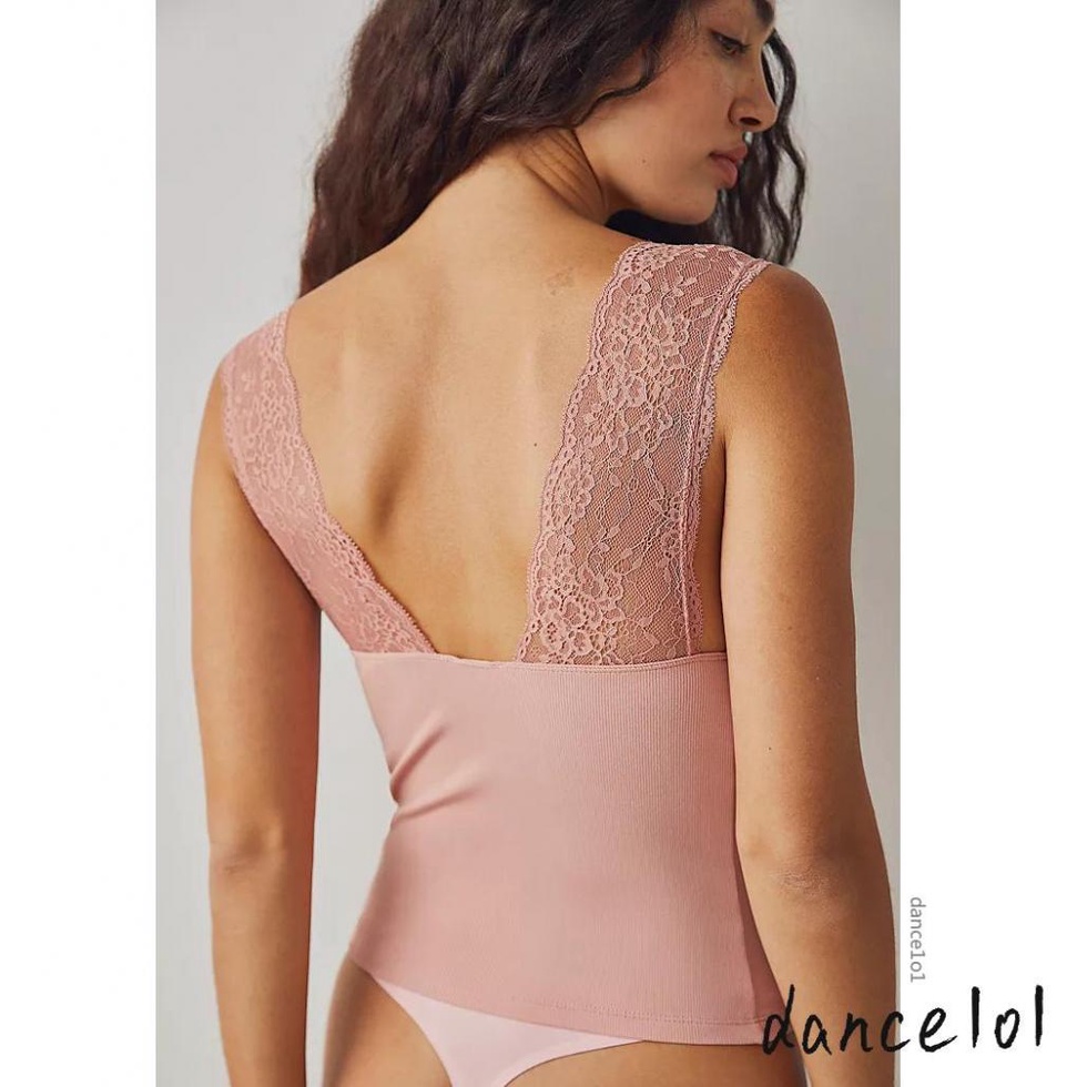 Áo Ren Cổ Chữ V Khoét Sâu Gợi Cảm Y2K 1O1-Vintage