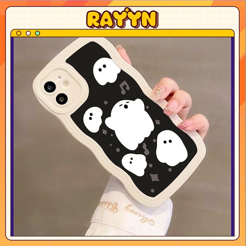 Ốp Điện Thoại Viền Gợn Sóng Hình Ma Cho iPhone 11 12Pro 13 14Promax 6s 7 / 8 / SE 6P 8Plus X XR XS Max 12 / 13mini 14plus