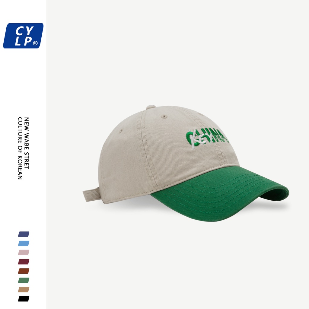 Mũ Lưỡi Trai Thêu Chữ Phối Màu Tương Phản Thời Trang Mùa Hè Hàn Quốc Cho Cặp Đôi