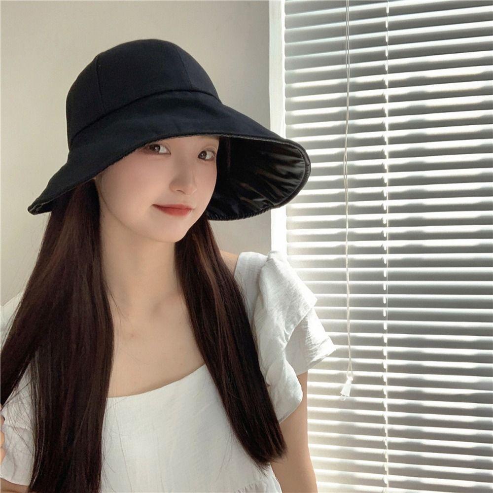 Nón Tai Bèo Che Nắng Vành Rộng Kiểu Pháp Thiết Kế Đơn Giản Thời Trang Đi Biển Cho Nữ 26Ede