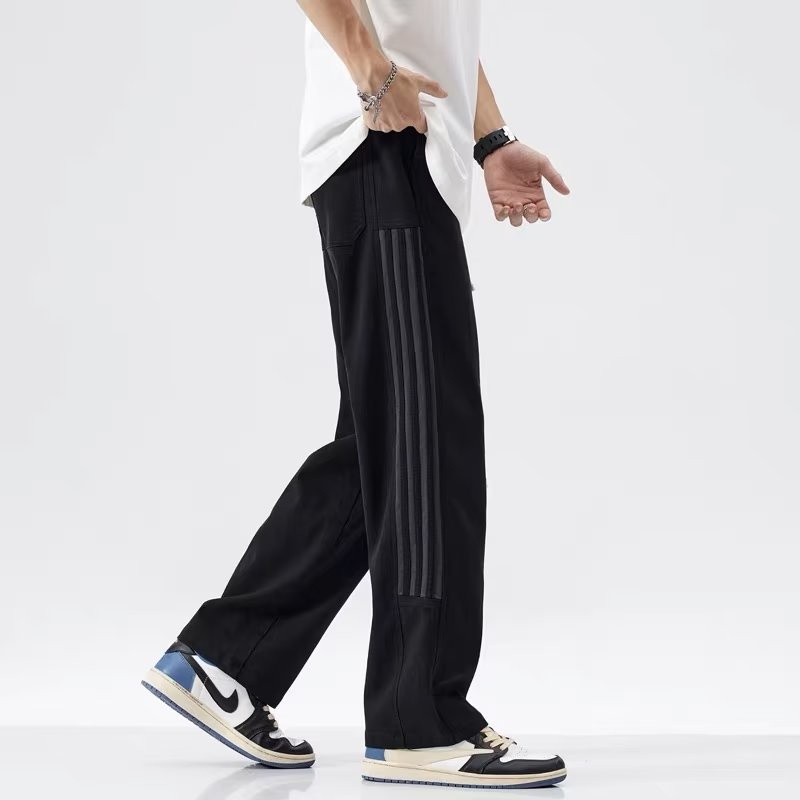 Quần Dài Thể Thao Ống Rộng Dáng Suông Kẻ Sọc Cá Tính Cho Nam