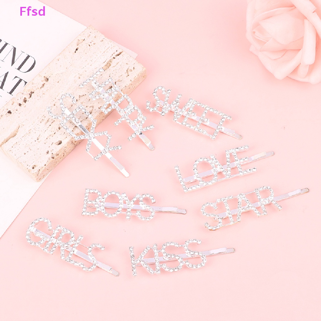 {Ffsd} Kẹp Tóc Chữ Cái Tiếng Anh Đính Kim Cương Giả Lấp Lánh Làm Quà Tặng Đám Cưới