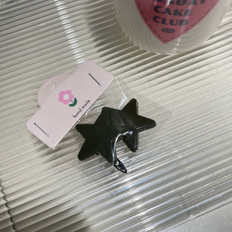 Set 2 Kẹp Tóc Kim Loại Hình Ngôi Sao Nhiều Màu Dễ Thương Y2k