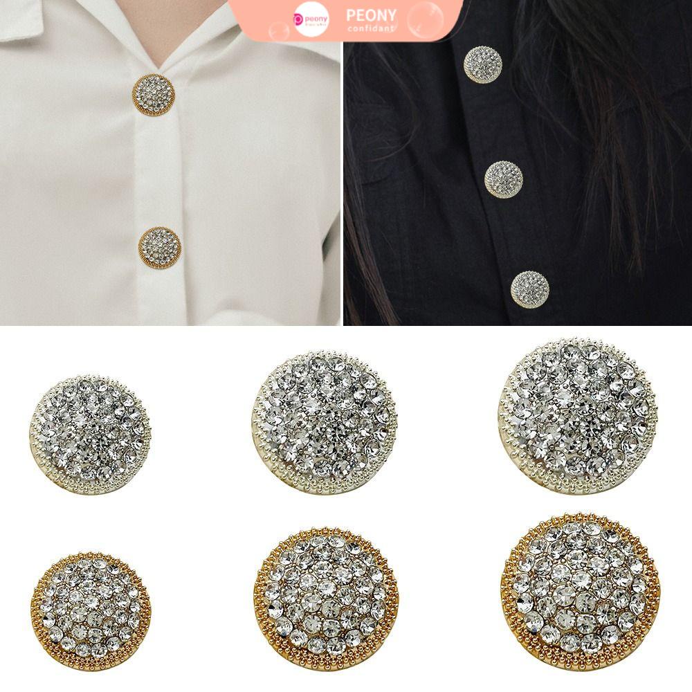 Set 10 / 10 Hoa Mẫu Đơn Bằng Kim Loại Chất Lượng Cao|Nút Áo May Vá Thủ Công Siêu Bền Tiện Dụng