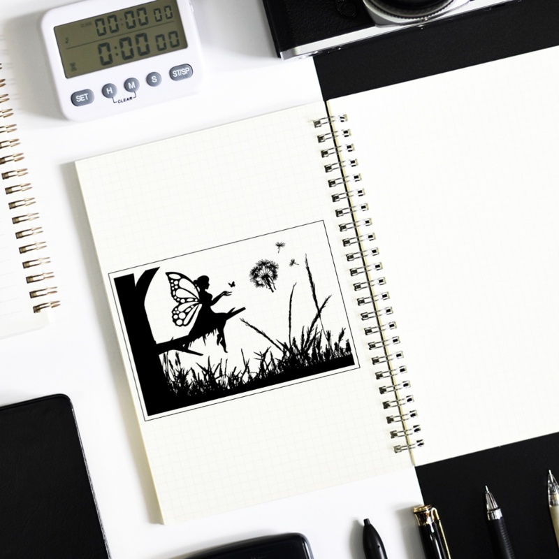 Con Dấu Silicone Trong Suốt In Nổi Hình Thiên Thần Trang Trí Sổ Tay DIY