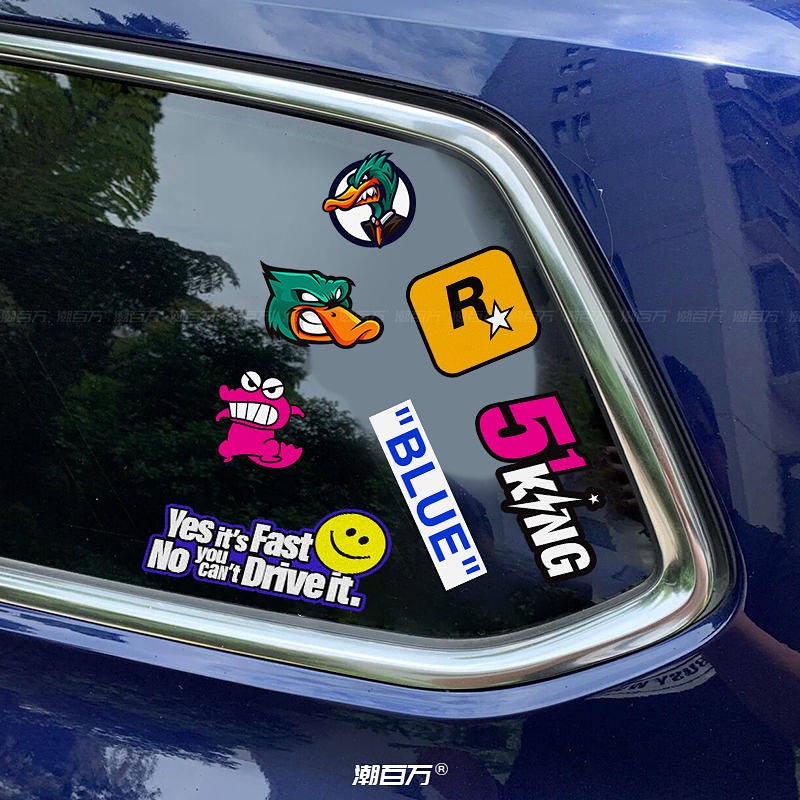 Automobile Sticker R Star Cool Modification Creative Tour Electric Car Play Motorcycle Car Scratch Cover Reflective Decals car reflective sticker Car exterior decoration