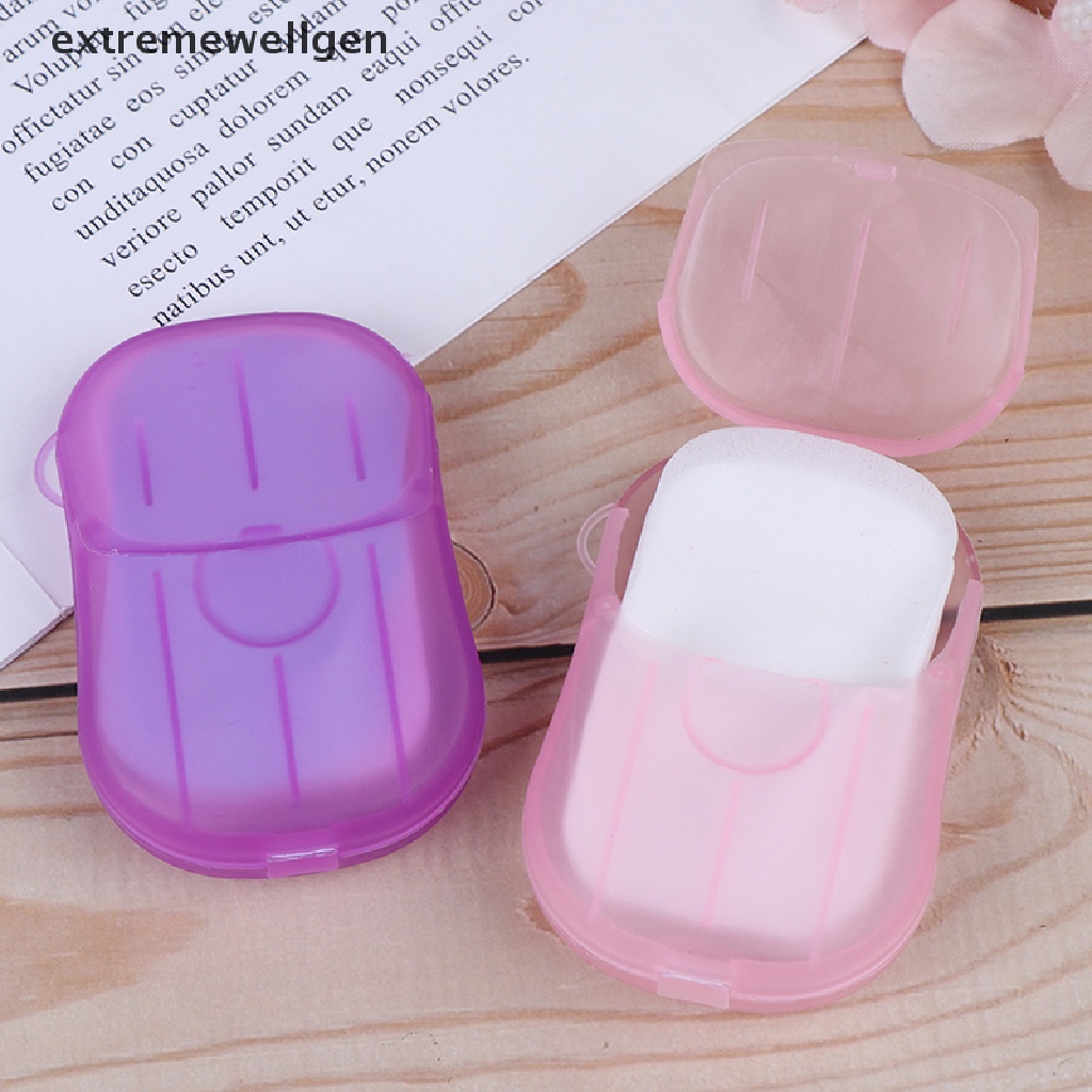 Hộp 20 Miếng Xà Phòng Giấy Mini Dùng Một Lần