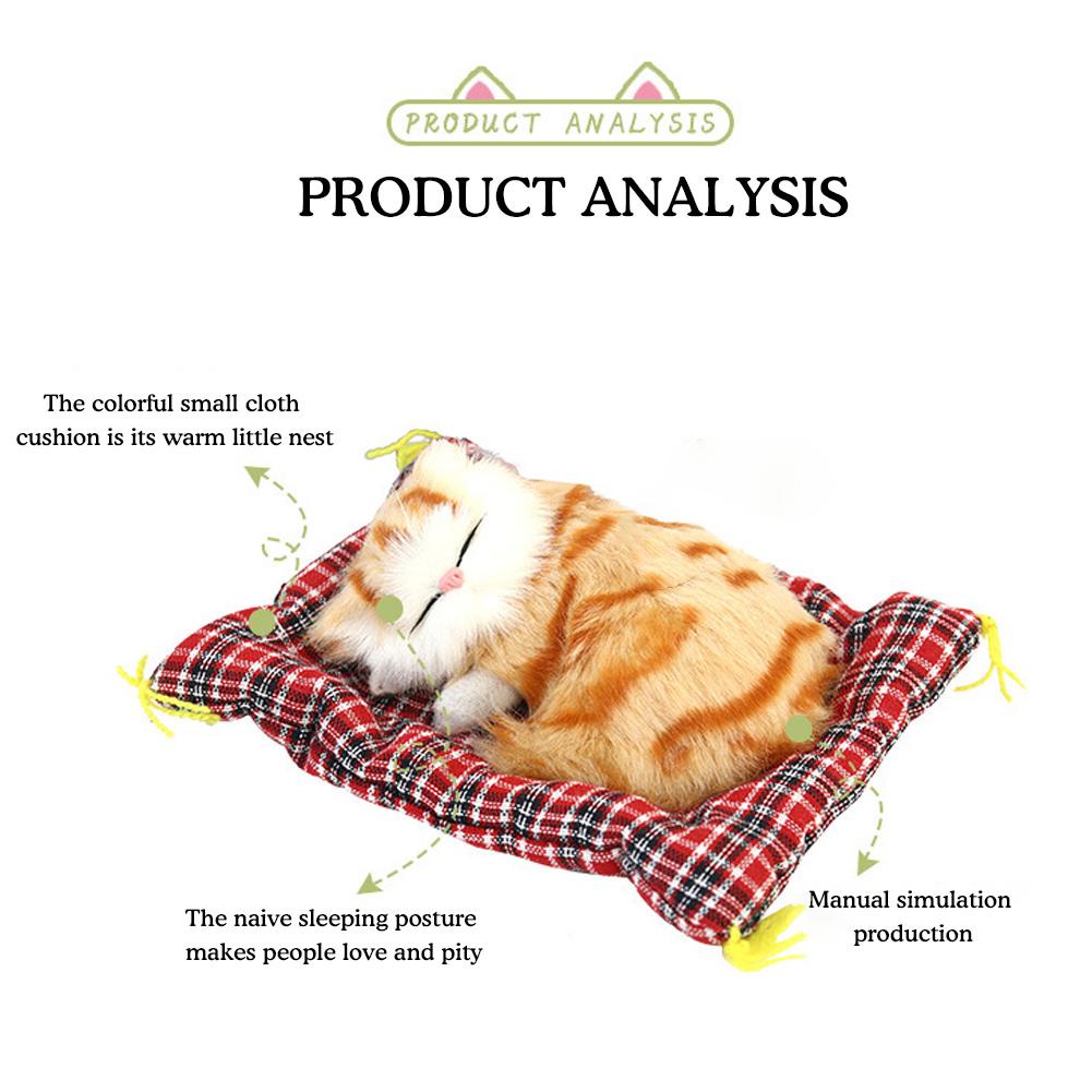 Đồ chơi nhồi bông Hình Con Mèo Đang Ngủ Có Âm Thanh U4M9