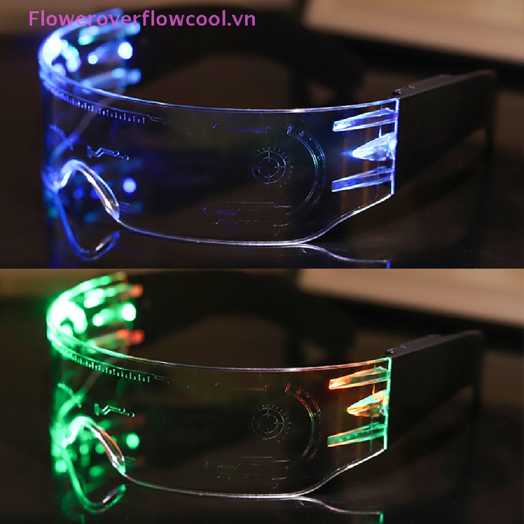 Kính Mát Có Đèn LED Phát Sáng Nhiều Màu Sắc Phong Cách Punk Cổ Điển Thời Trang Cho Nam Và Nữ