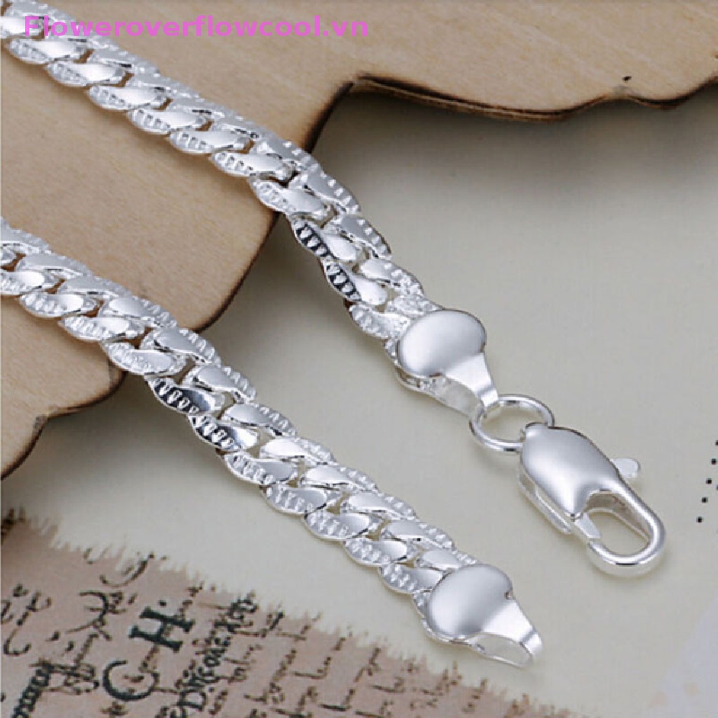 Vòng Tay Dạng Xích Rắn Mạ Bạc Rộng 5Mm Thời Trang Cho Nam