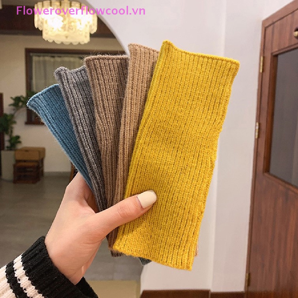 Găng Tay Len Hở Ngón Mềm Mại Giữ Ấm Mùa Đông Cho Nữ