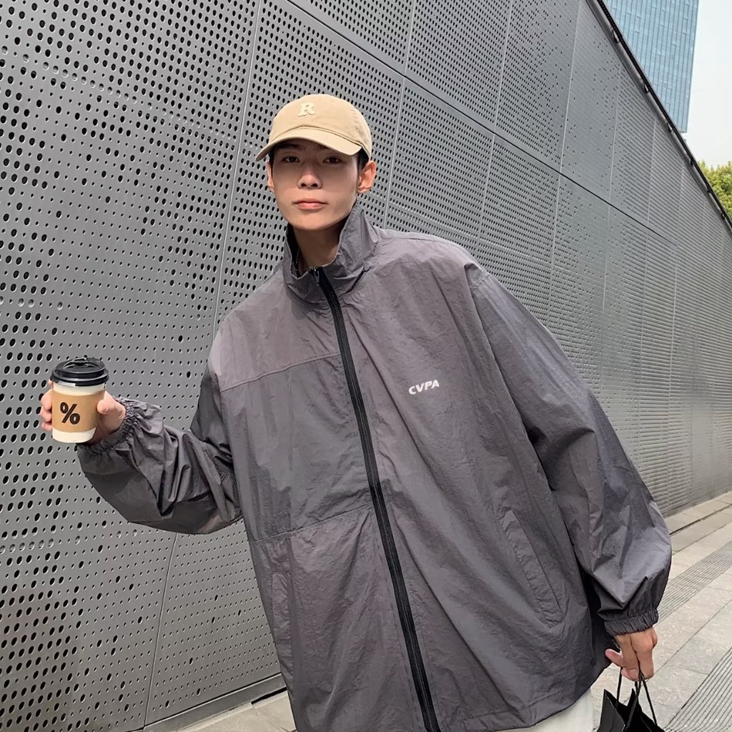 Áo Khoác Khóa Kéo Phong Cách Harajuku Thời Trang Cho Nam