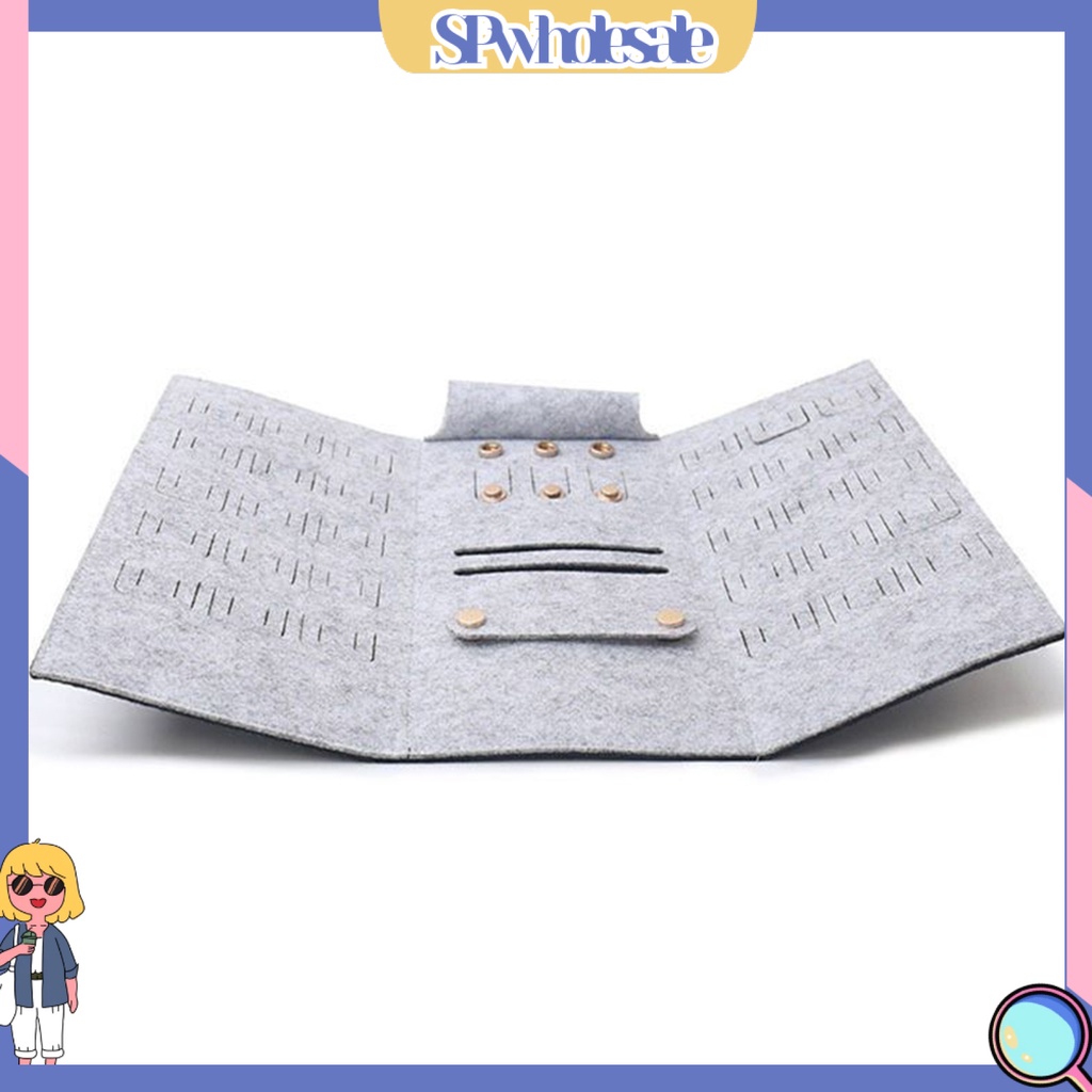 &lt;SPwholesale&gt; Túi Nỉ Nhiều Ngăn Sức Chứa Lớn Sắp Xếp Trang Sức Trưng Bày