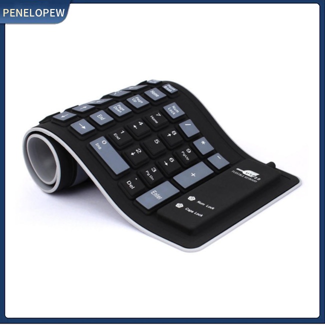 Bàn Phím Silicone Mềm Gấp Gọn Linh Hoạt Không Gây Tiếng Ồn Chống Thấm Nước Cho Pc Laptop