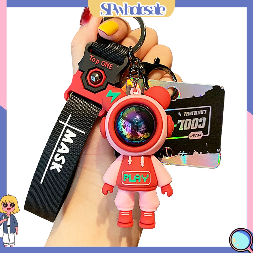 <SPwholesale> Móc Khóa Hình Gấu Bằng Nhựa PVC Chống Rơi Phối Tua Rua Dễ Thương