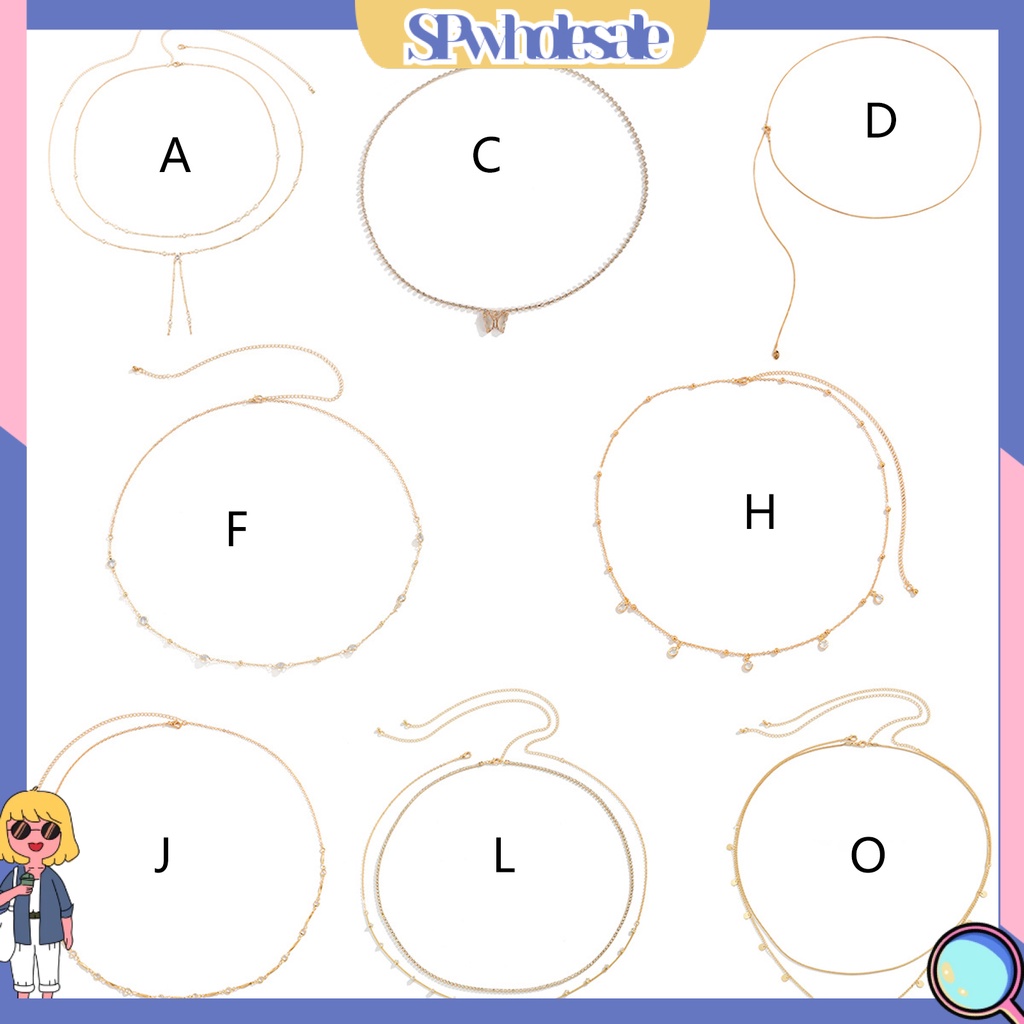 &lt;SPwholesale&gt; Set 1 / 2 Dây Chuyền Đeo Hông Đính Đá Thời Trang Cho Nữ