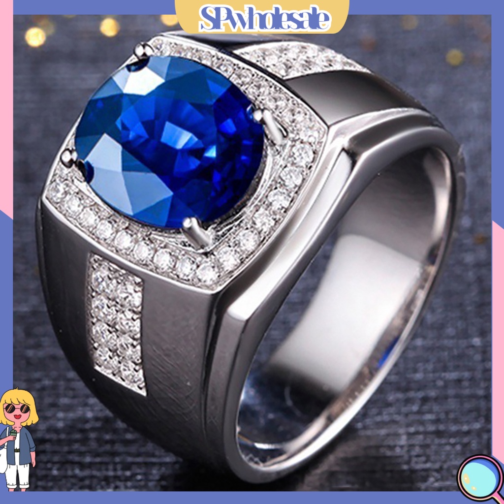 <SPwholesale> Nhẫn Đính Đá Zircon Sang Trọng Cho Nam