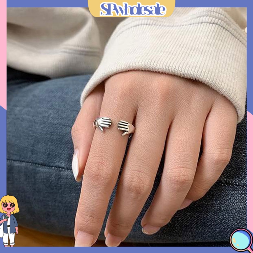 <SPwholesale> Nhẫn Hình Học Mạ Điện Mịn Màng Điều Chỉnh Được Trang Sức Quyến Rũ Cá Tính Retro Dành Cho Nữ