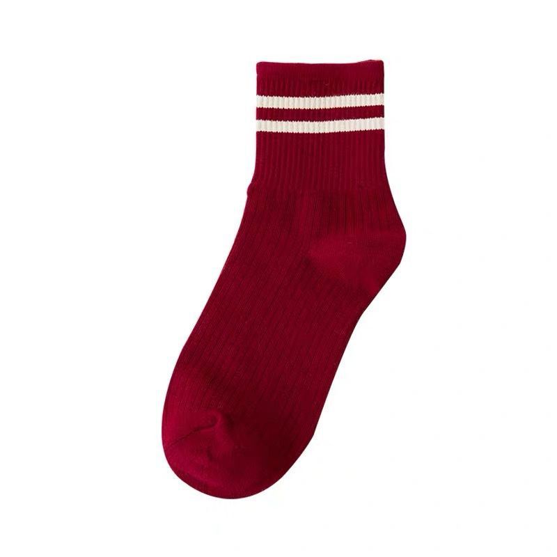 Vớ Thể Thao Xuân Hè Bằng Cotton Màu Trơn Họa Tiết Kẻ Sọc Phong Cách Nhật Bản Cho Nữ