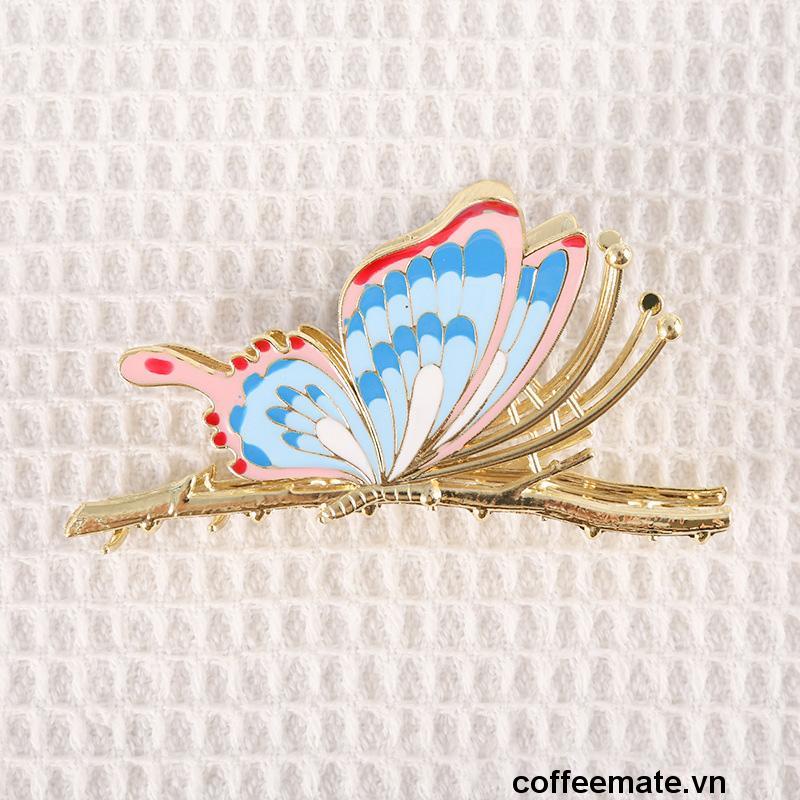 【coffeemate】⚡Kẹp tóc Haimeikang kim loại hình bướm phong cách retro cho nữ
