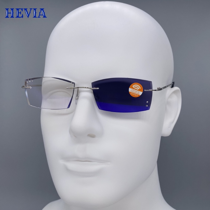 Kính Mát HEVIA Chống Ánh Sáng Xanh Siêu Nhẹ Không Gọng Thép Titan FL066
