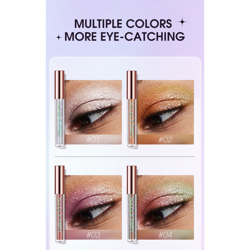 Phấn Mắt Dạng Lỏng Ánh Kim Lấp Lánh Lâu Trôi 10 Màu Sắc Tùy Chọn