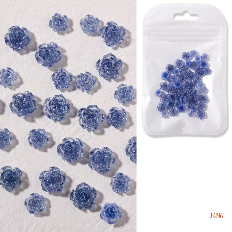 Hộp Phụ Kiện Hoa Hồng Đính Đá Trang Trí Móng Tay Nghệ Thuật