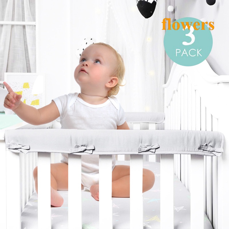 Set 3 Dây Đai Đệm Bảo Vệ Nôi Em Bé Chống Va Chạm (2 Ngắn + 1 Dài)