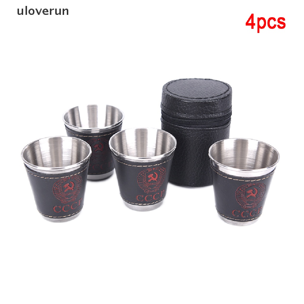 Set 4 Cốc Uống Rượu 70ml Bằng Thép Không Gỉ Tiện Dụng Khi Đi Cắm Trại Vn
