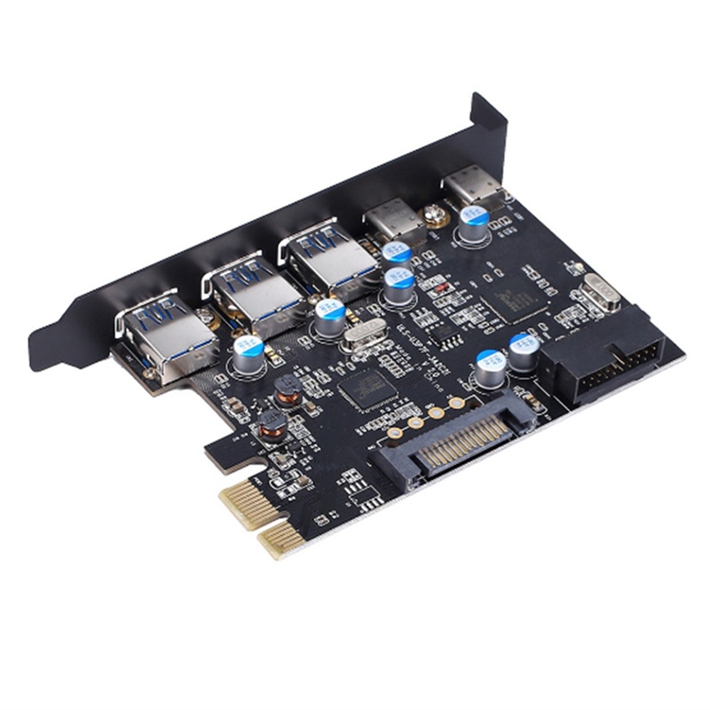 Thẻ Mở Rộng PCIE Sang 5 Cổng USB 3.0 USB3.1 Type-C PCI Express USB 3.0