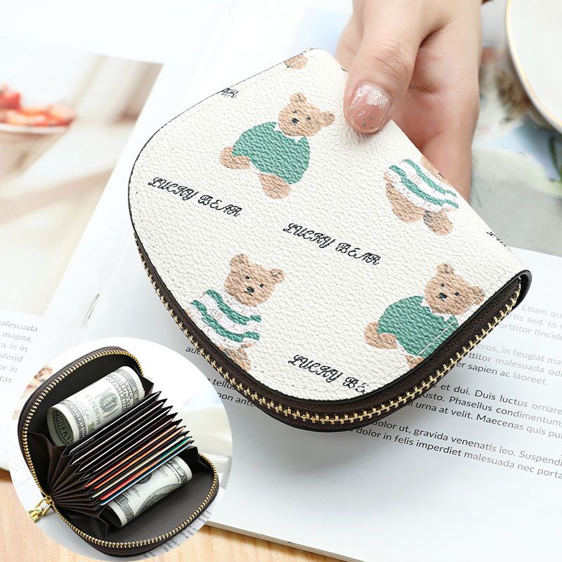 Ví Đựng Thẻ Có Khóa Kéo Thiết Kế Nhỏ Nhắn Xinh Xắn Dành Cho Nữ