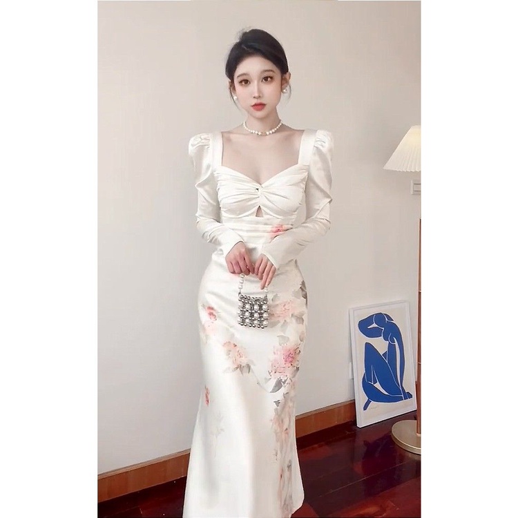 Đầm Dáng Dài plus Size Phong Cách Pháp Thời Trang Mùa Xuân Cho Nữ