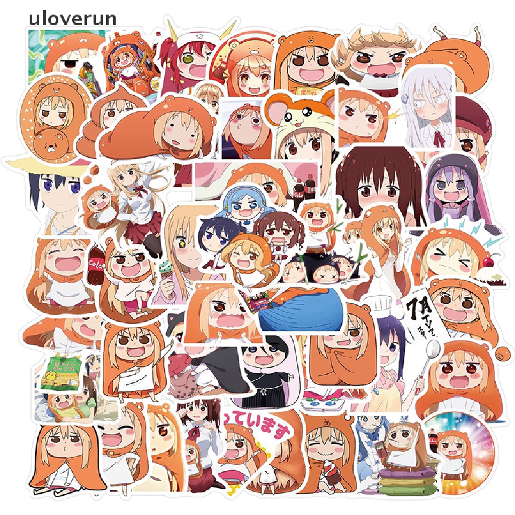 Uloverun 50 Cái Phim Hoạt Hình Anime Himouto! Miếng Dán Trang Trí Laptop / Xe Đạp Hình Umaru-chan Dễ Thương